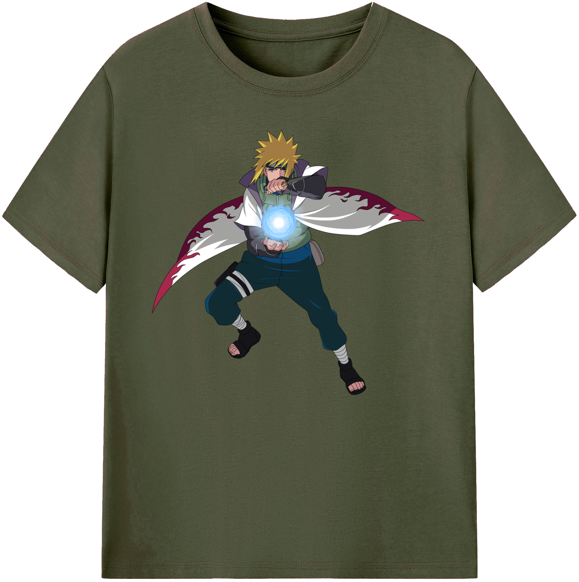 （画像用） NARUTO -ナルト- 波風 ミナト Namikaze Minato 綿100％ メンズ半袖Tシャツ｜肌触りやわらか＆通気性